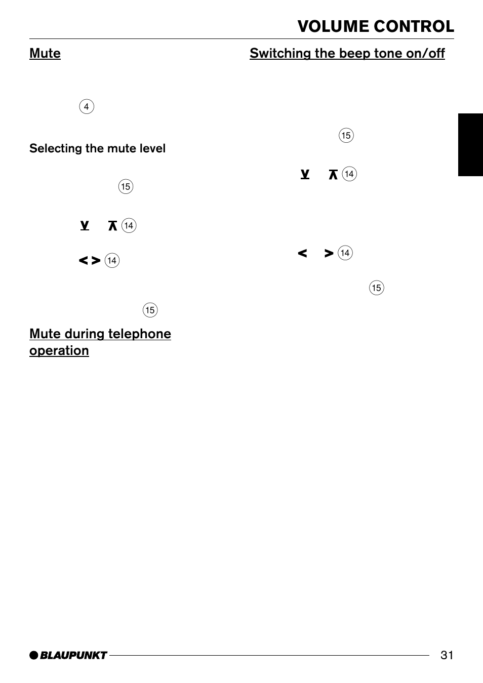 Volume control | Blaupunkt BOSTONC30 User Manual | Page 11 / 24