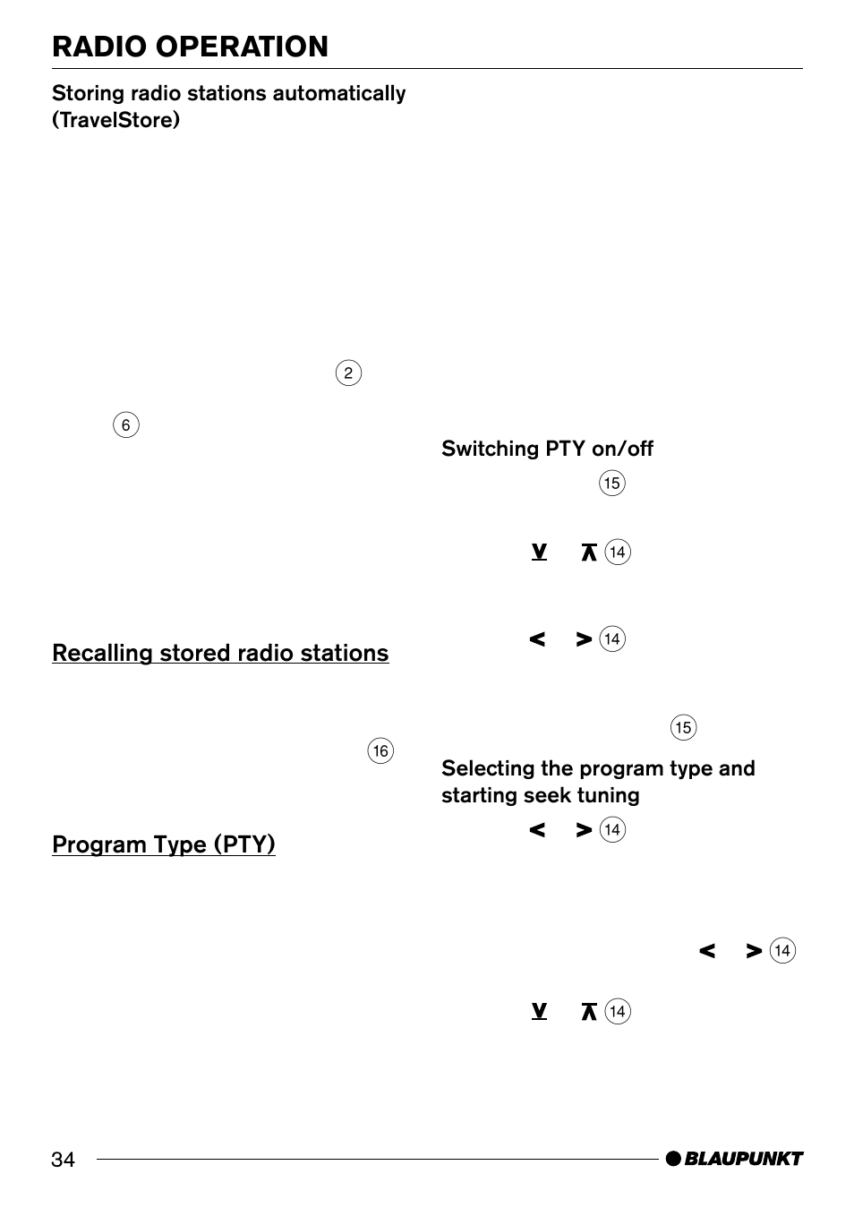 Radio operation | Blaupunkt BOSTONC30 User Manual | Page 14 / 24
