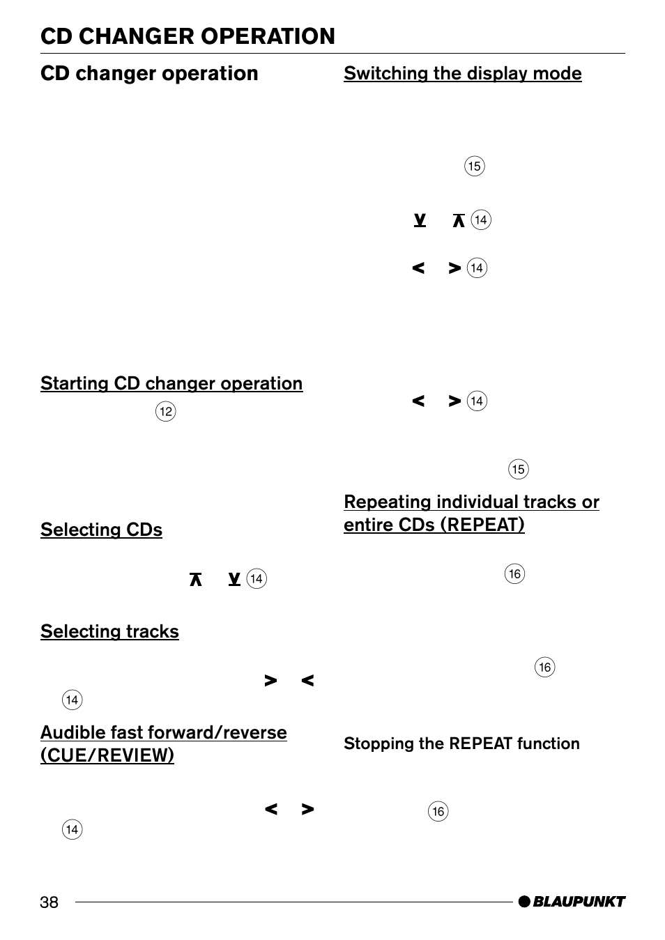 Cd changer operation | Blaupunkt BOSTONC30 User Manual | Page 18 / 24