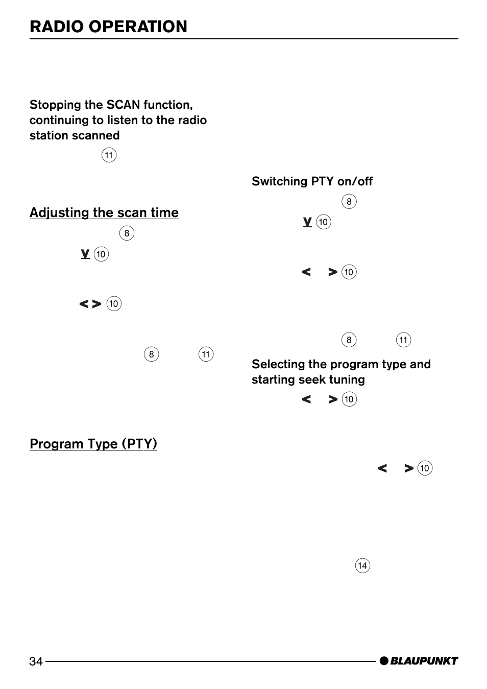 Radio operation | Blaupunkt DJ50 User Manual | Page 13 / 25