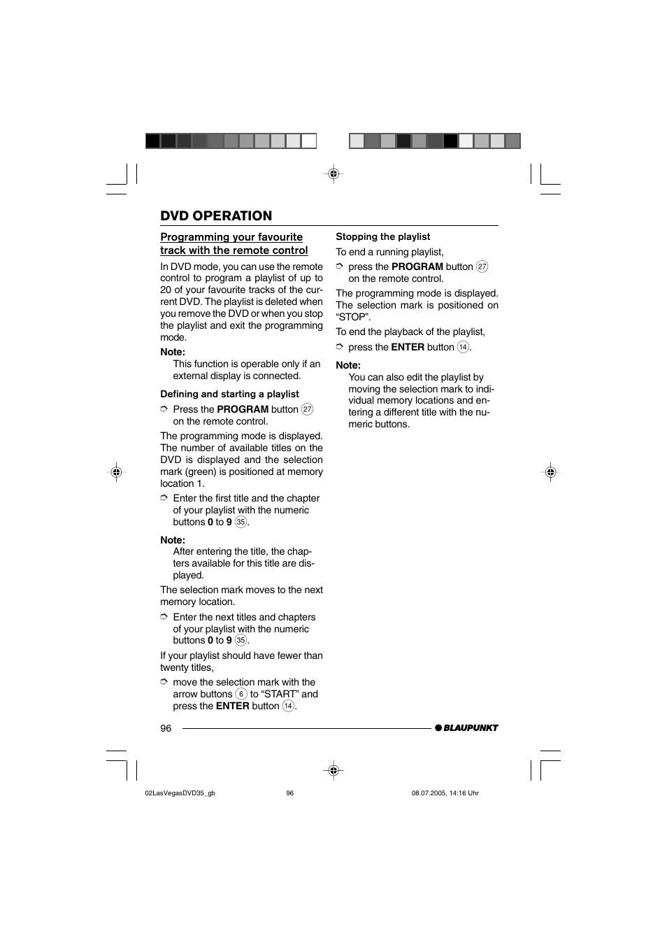 Dvd operation | Blaupunkt LAS VEGAS 7 645 650 310 User Manual | Page 31 / 72