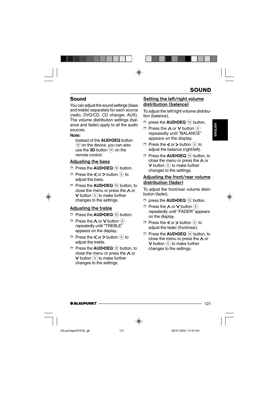 Sound | Blaupunkt LAS VEGAS 7 645 650 310 User Manual | Page 56 / 72