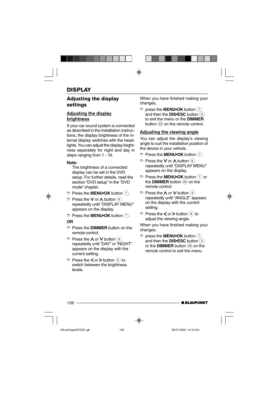 Display | Blaupunkt LAS VEGAS 7 645 650 310 User Manual | Page 61 / 72