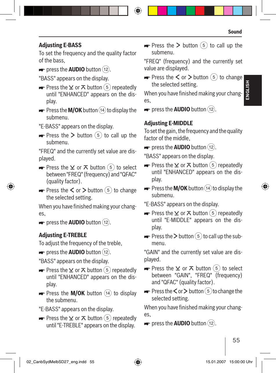Blaupunkt CANBERRA 7 647 523 310 User Manual | Page 26 / 45
