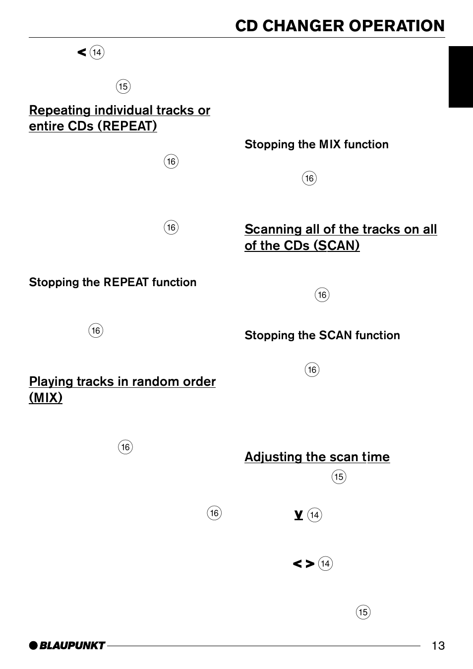 Cd changer operation | Blaupunkt Melbourne C30 User Manual | Page 13 / 24