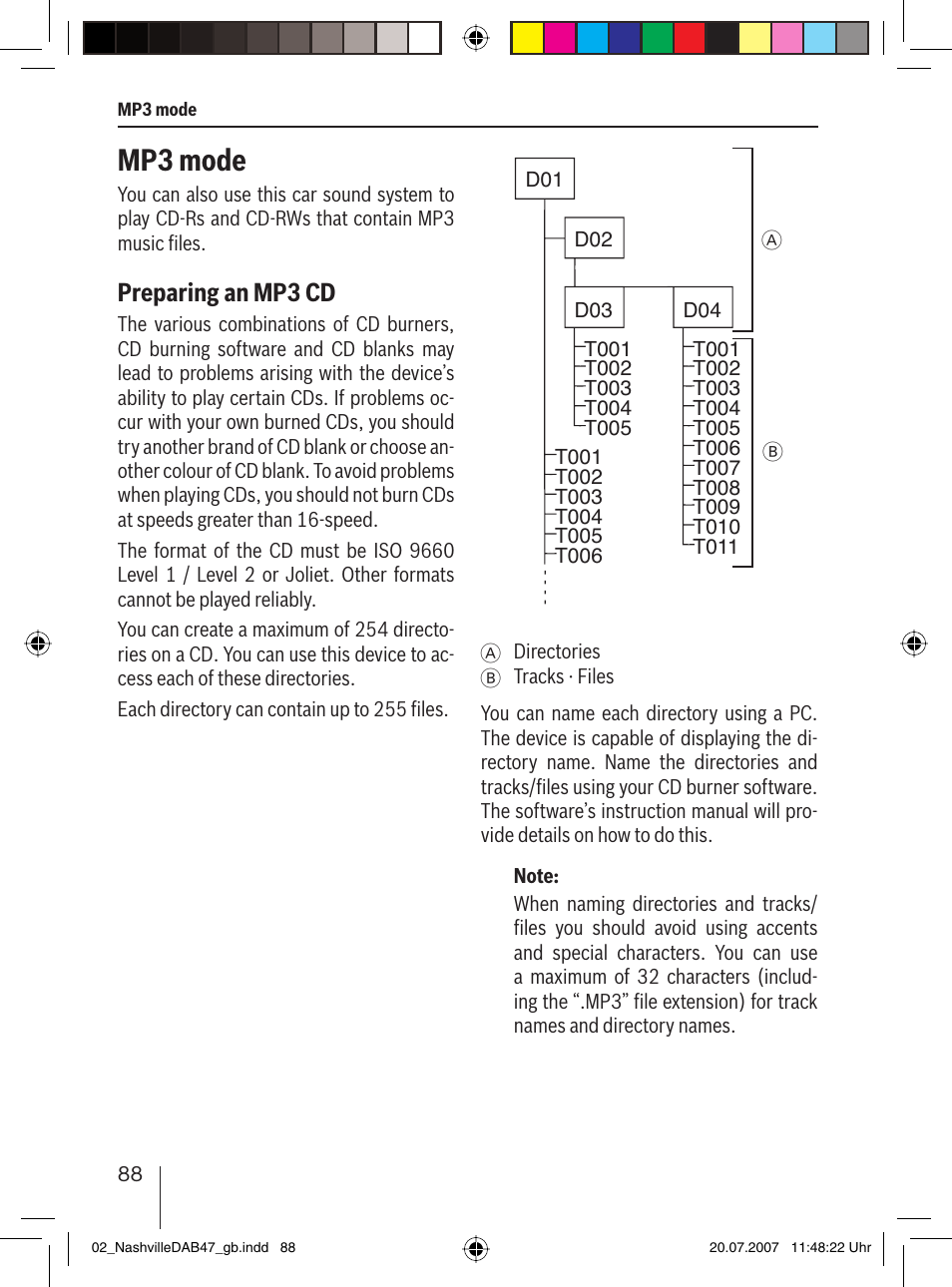 Mp3 mode, Preparing an mp3 cd | Blaupunkt NASHVILLE DAB47 User Manual | Page 32 / 59