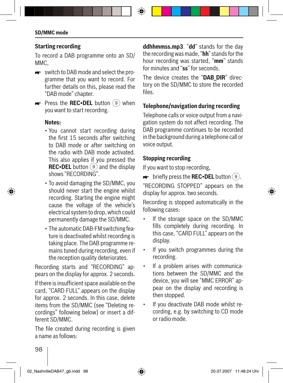 Blaupunkt NASHVILLE DAB47 User Manual | Page 42 / 59