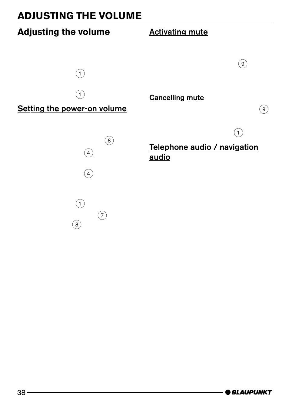 Adjusting the volume | Blaupunkt MIAMI 7 643 810 310 User Manual | Page 9 / 33