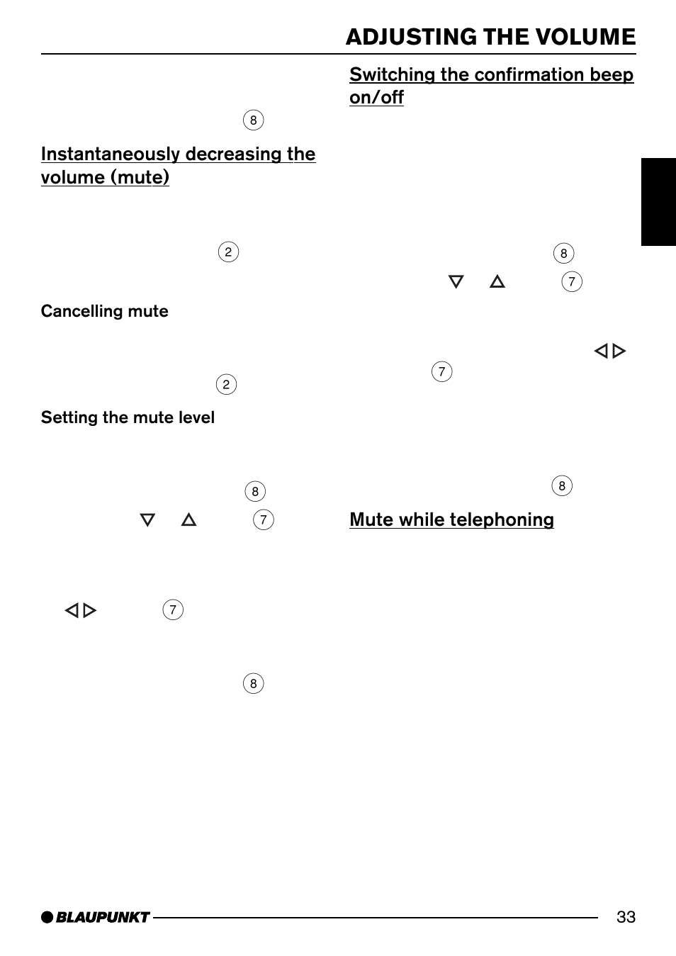 Adjusting the volume | Blaupunkt PORTO CD34 7 644 176 310 User Manual | Page 10 / 27