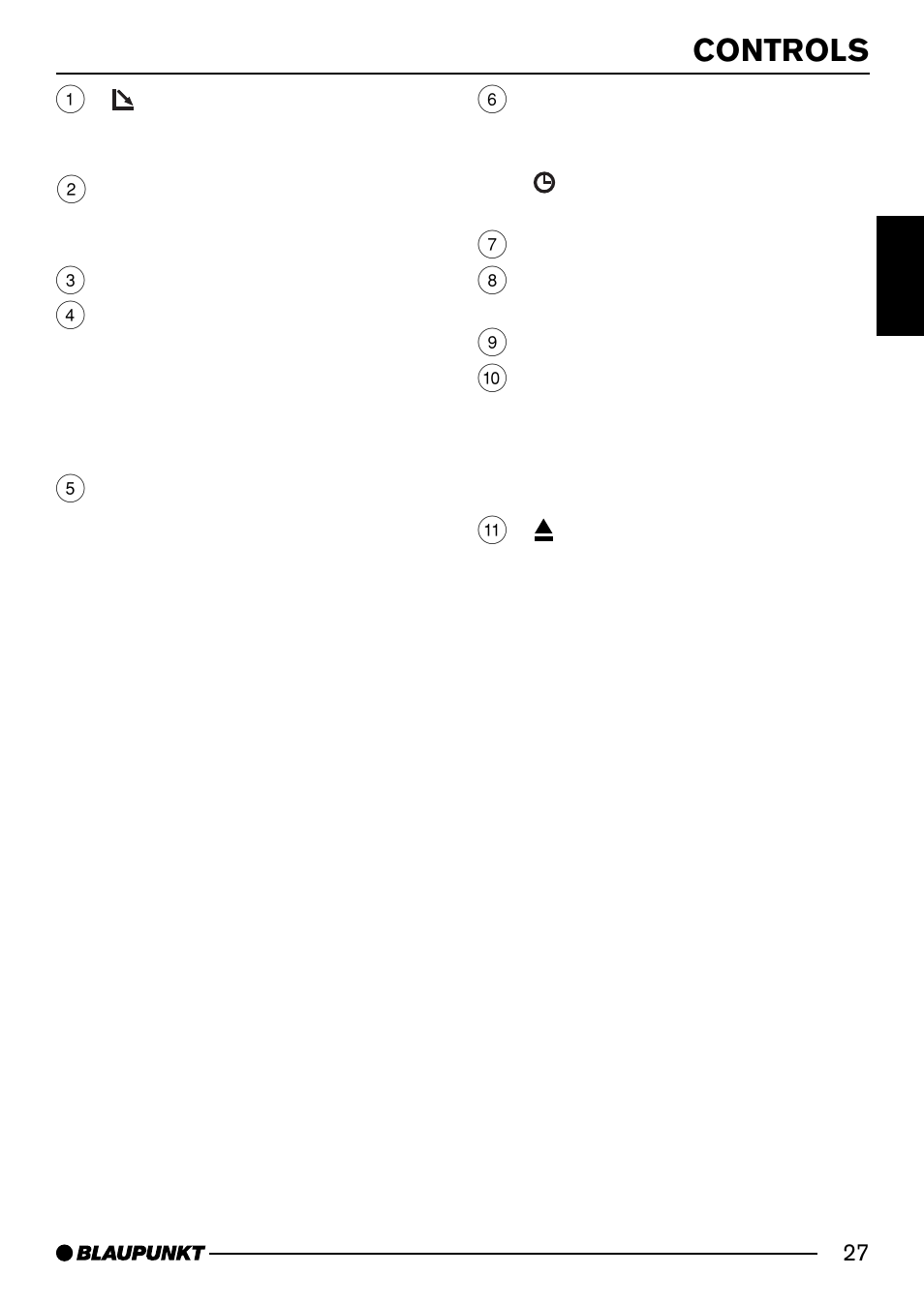 Controls | Blaupunkt PORTO CD34 7 644 176 310 User Manual | Page 4 / 27