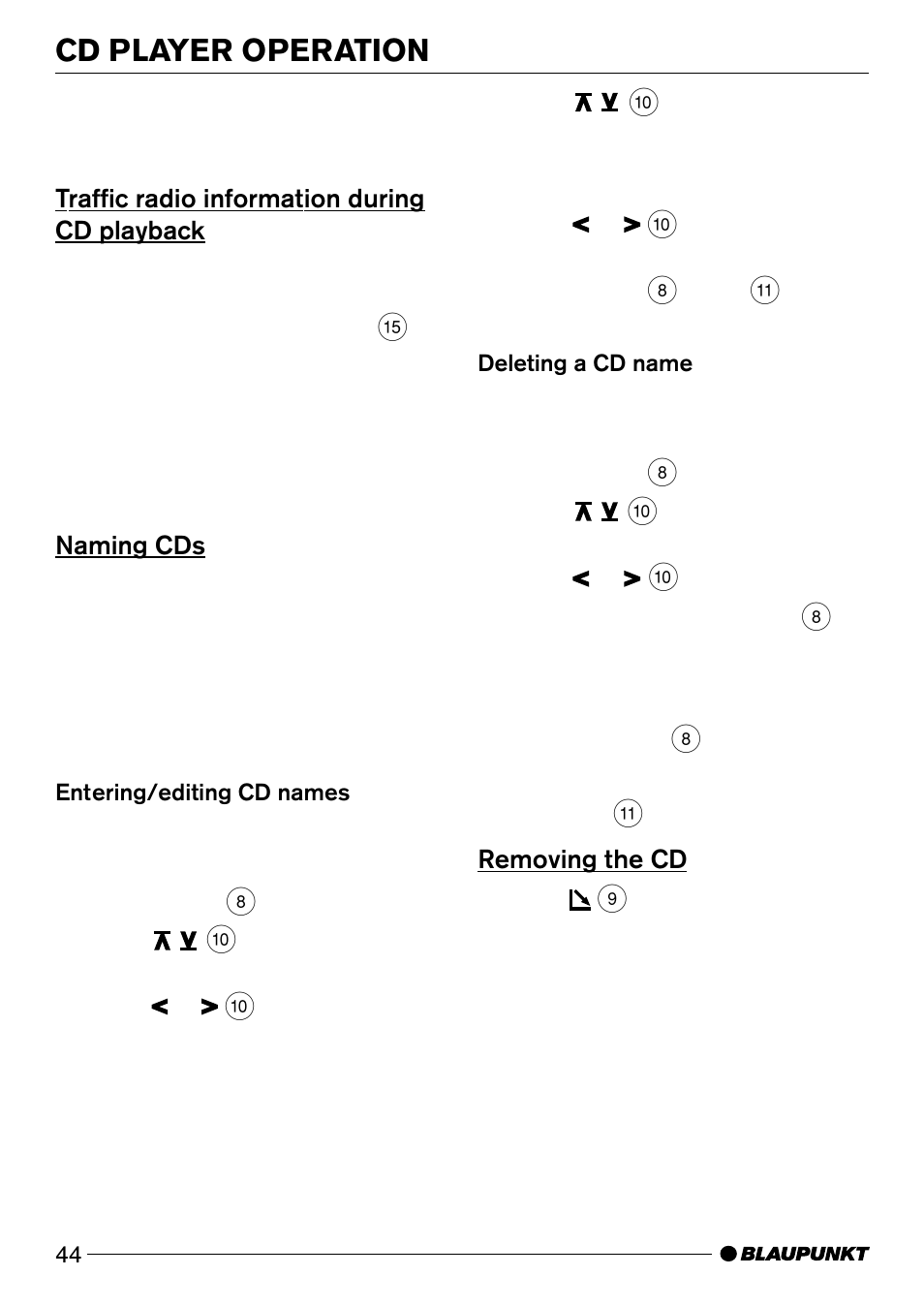 Cd player operation | Blaupunkt Casablanca CD50 User Manual | Page 17 / 28