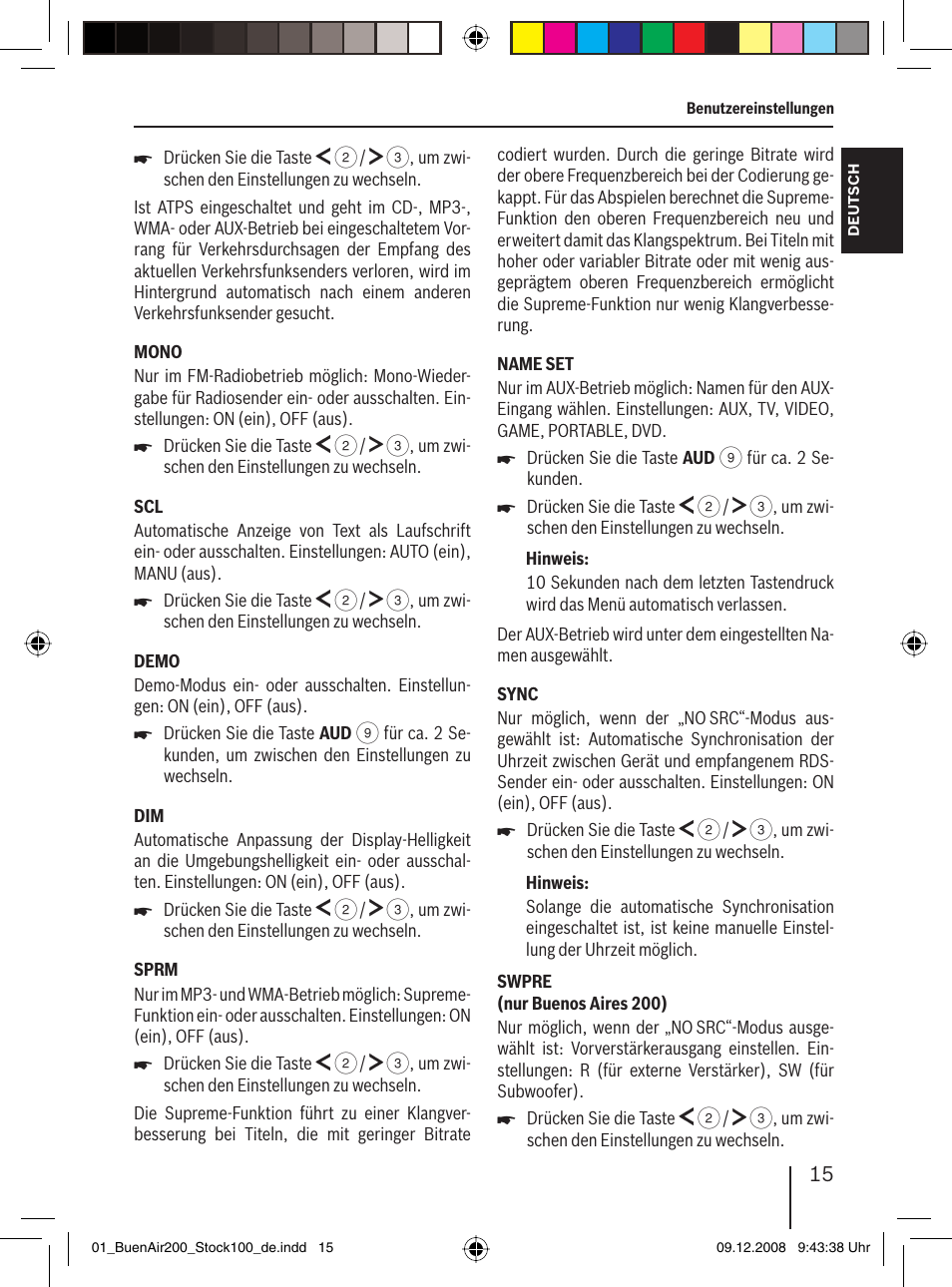 Blaupunkt BUENOS AIRES 200 7 649 020 110 User Manual | Page 15 / 140