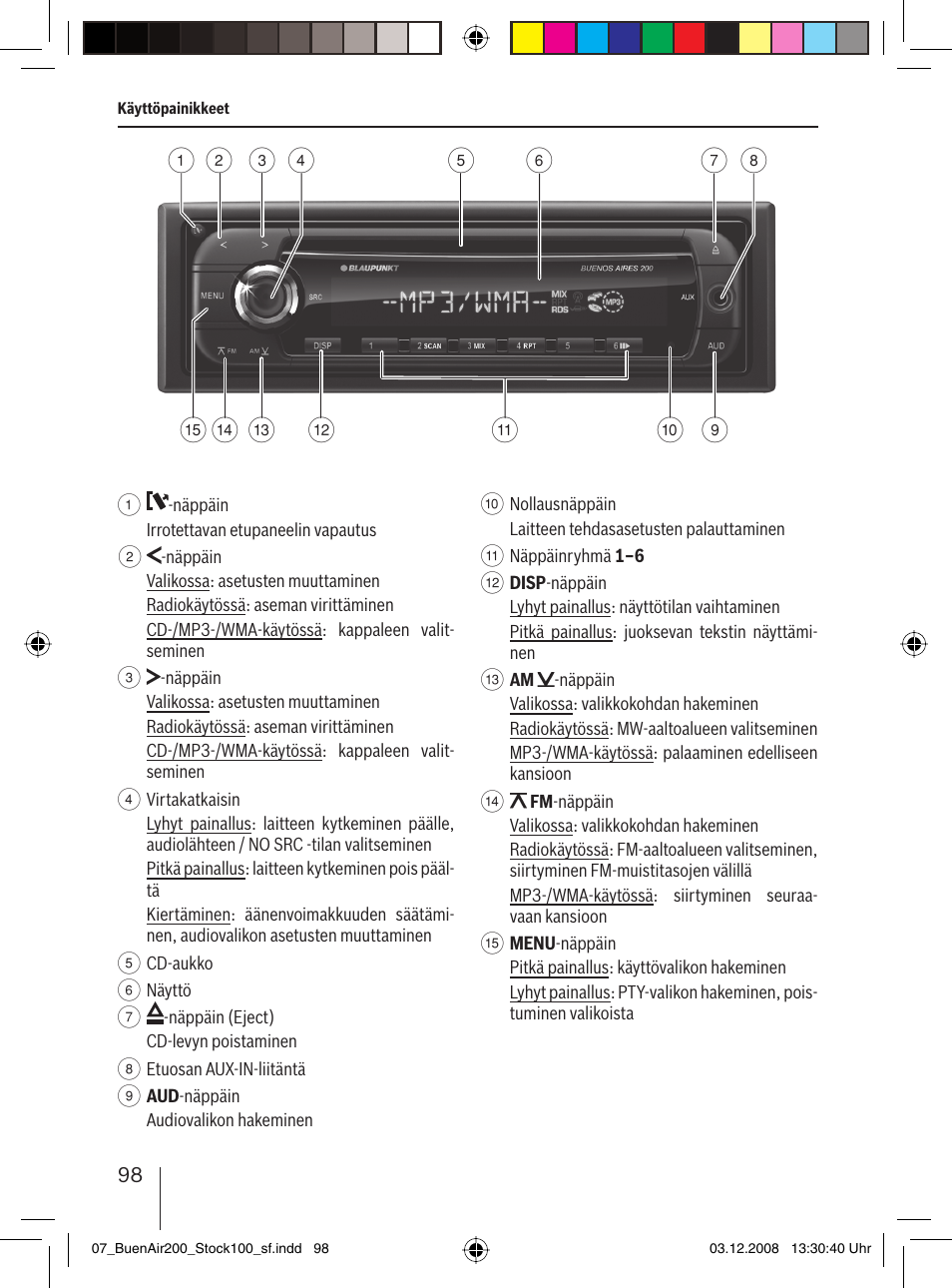 Blaupunkt BUENOS AIRES 200 7 649 020 110 User Manual | Page 98 / 140