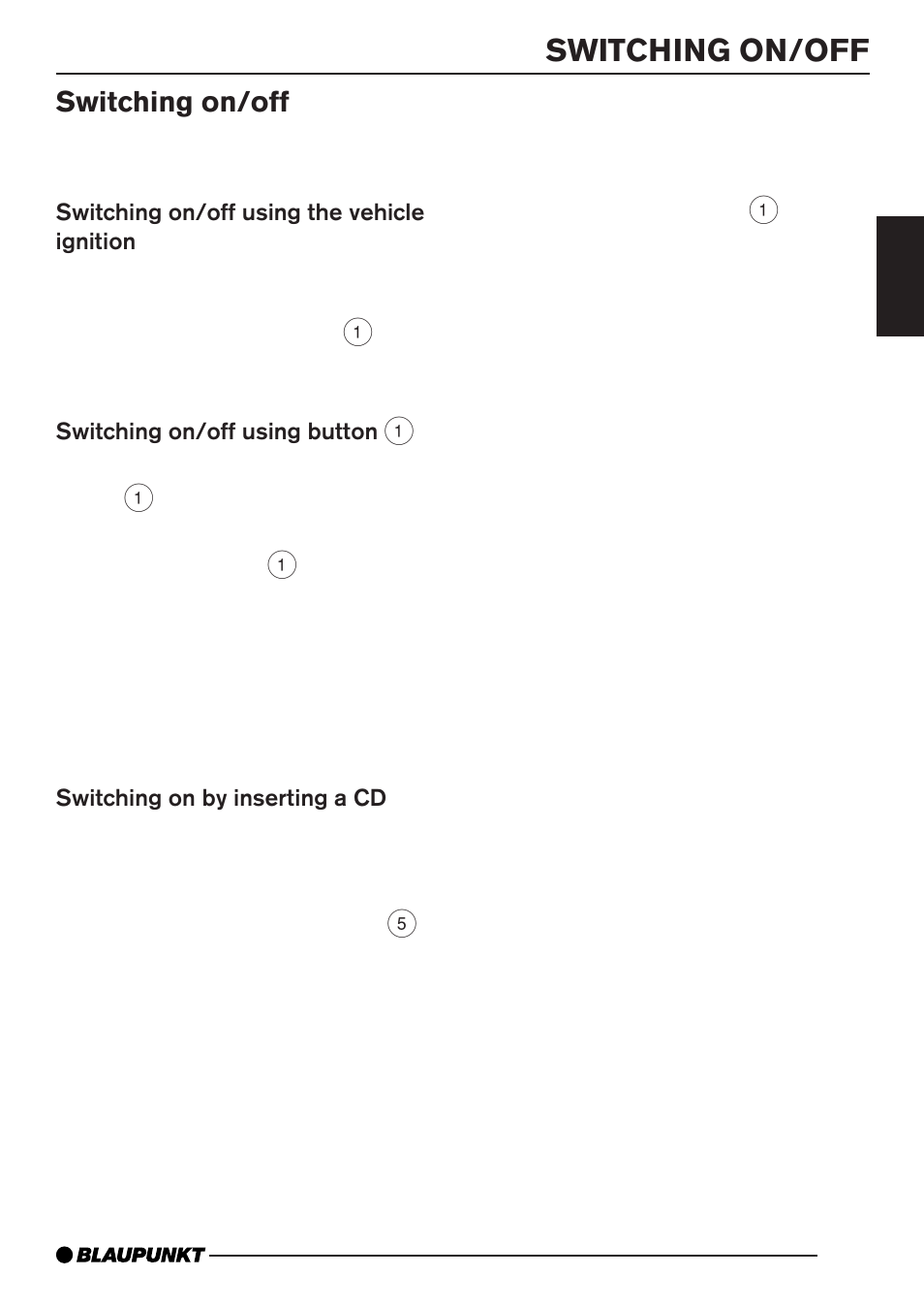 Switching on/off | Blaupunkt CD35 7 645 060 510 User Manual | Page 6 / 31