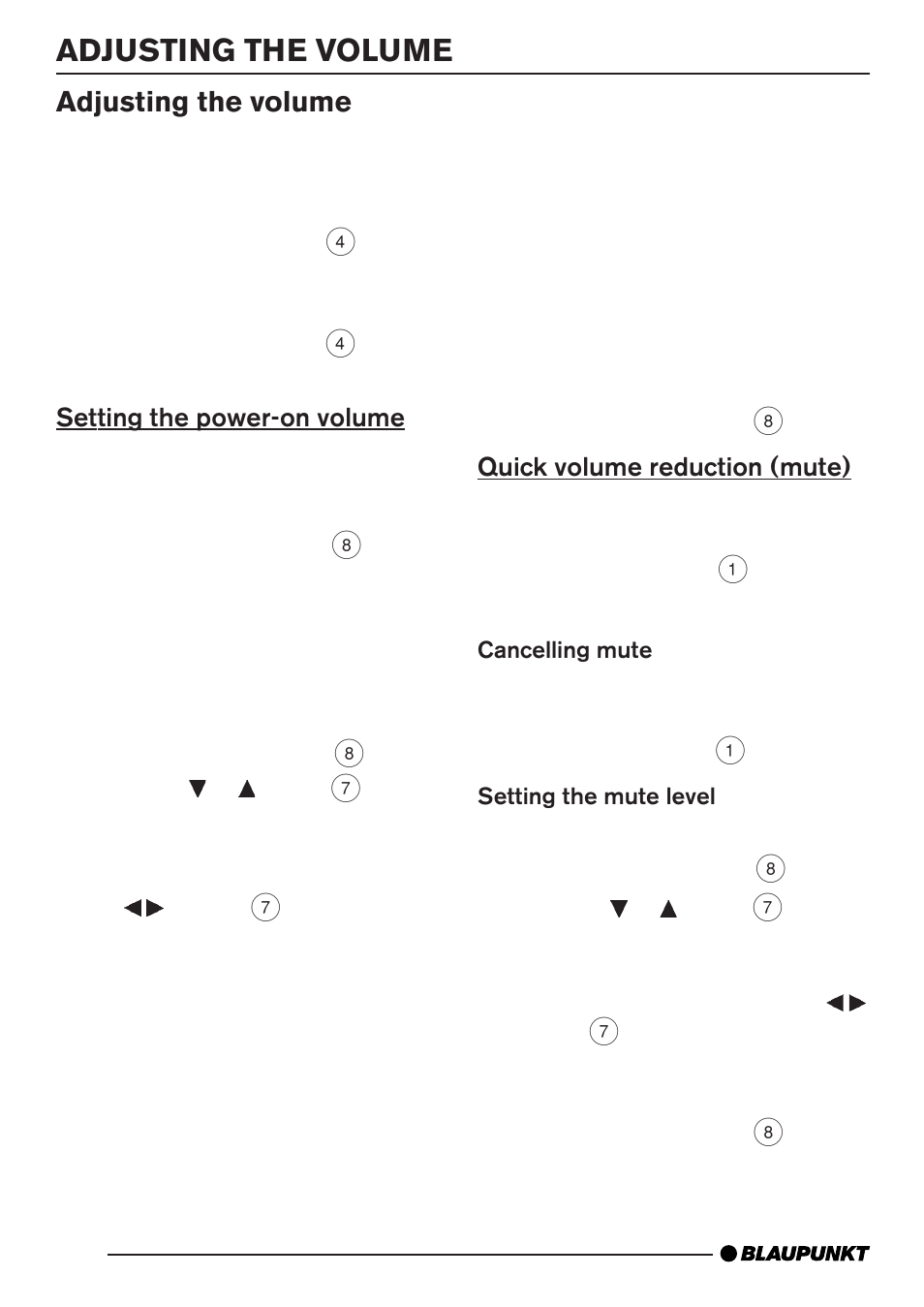 Adjusting the volume | Blaupunkt CD35 7 645 060 510 User Manual | Page 7 / 31