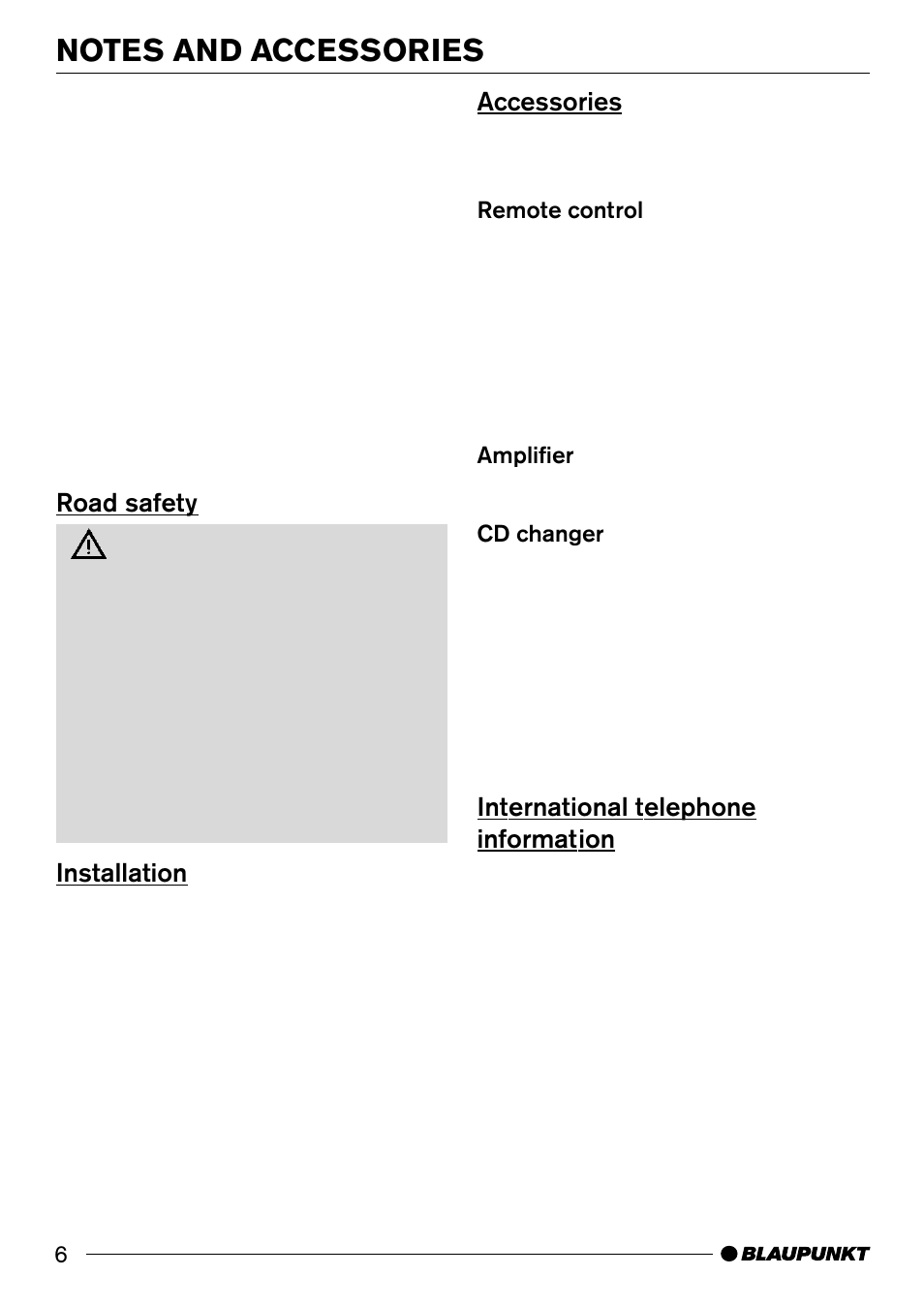 Road safety 6 | Blaupunkt CD51 User Manual | Page 6 / 23