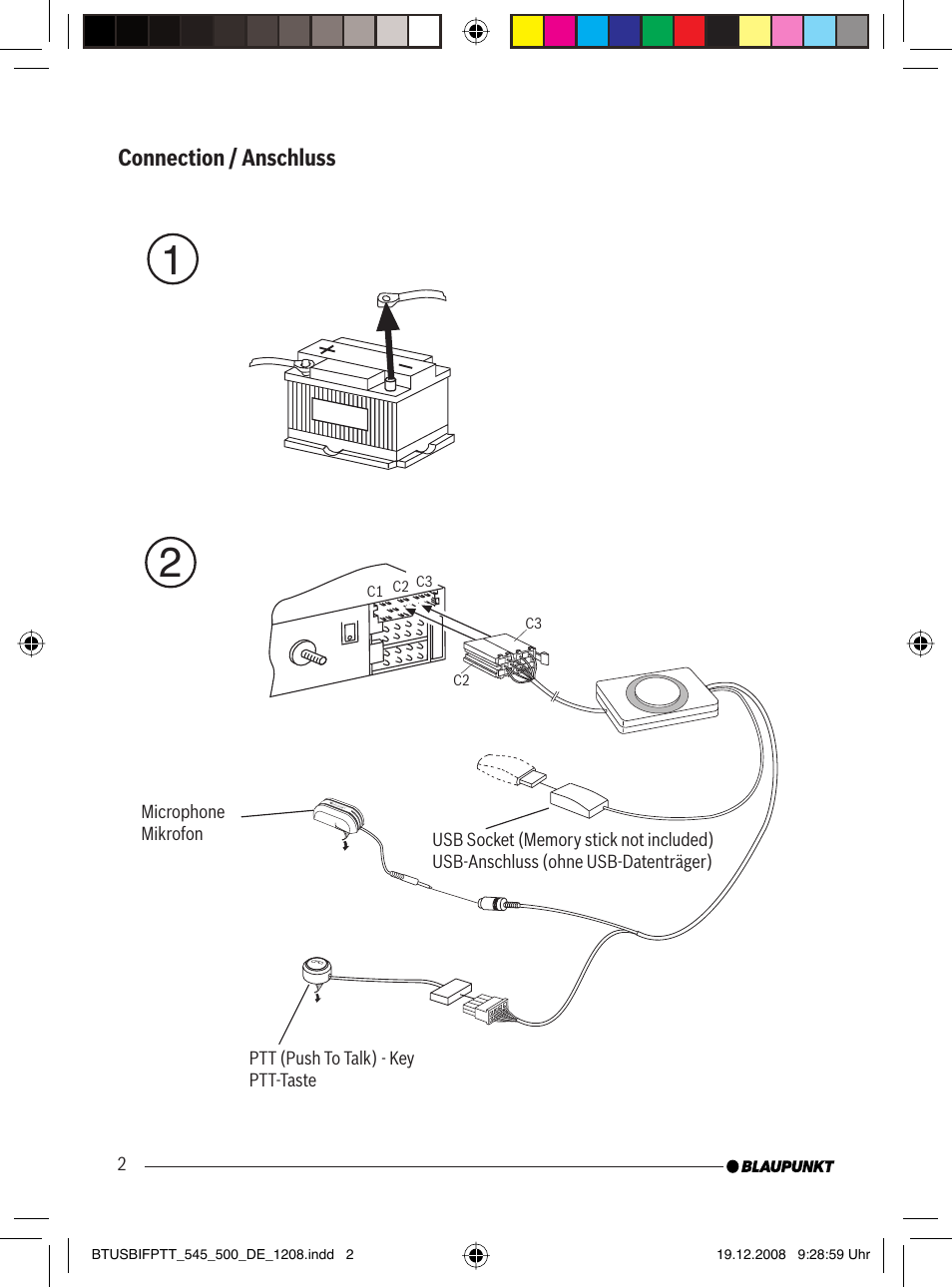 Connection / anschluss | Blaupunkt 7 607 548 500 User Manual | Page 2 / 25