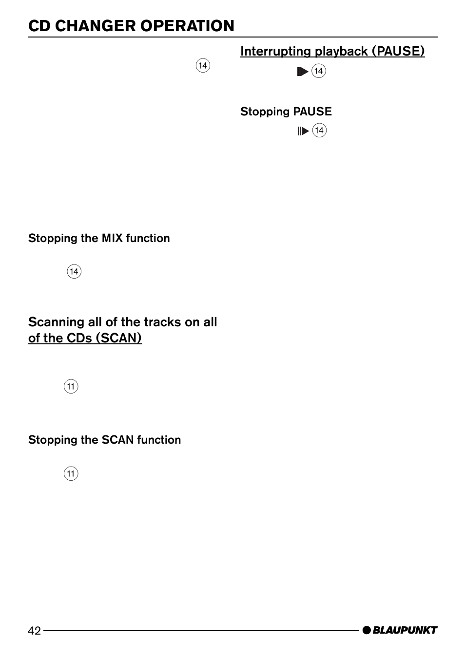 Cd changer operation | Blaupunkt Dsseldorf C50 User Manual | Page 20 / 26
