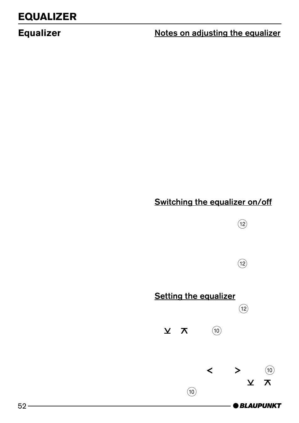 Equalizer | Blaupunkt CASABLANCA CD52 User Manual | Page 25 / 30