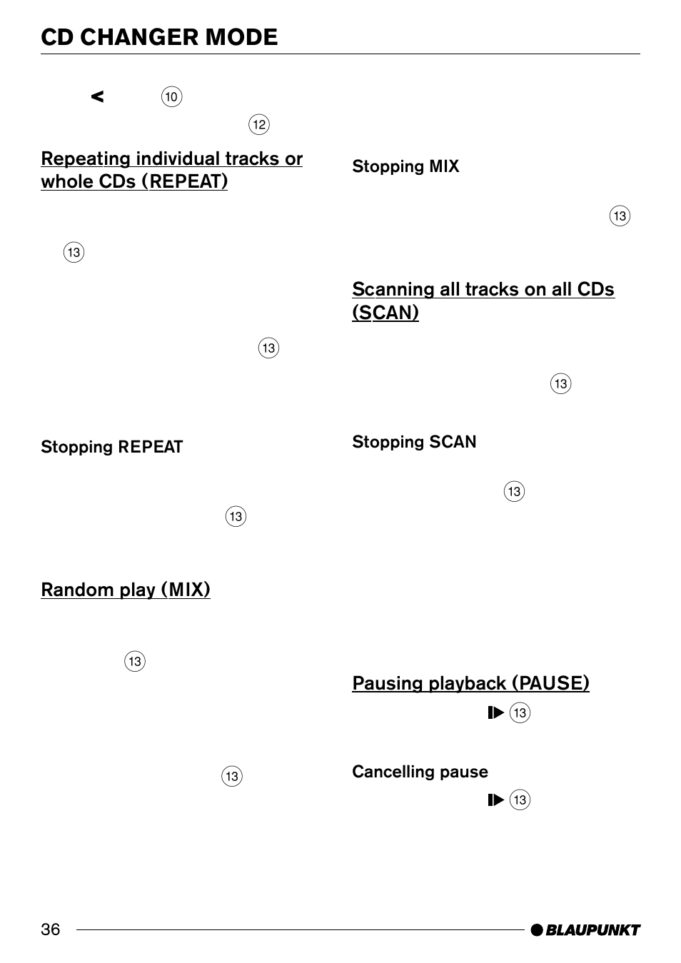 Cd changer mode | Blaupunkt ALICANTE CD30 User Manual | Page 17 / 21