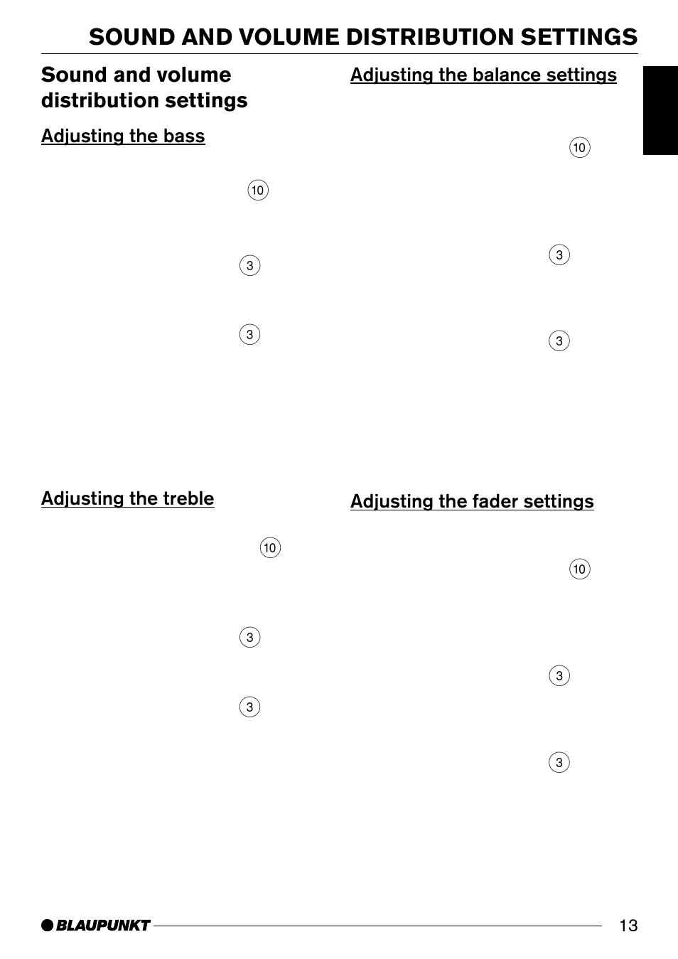 Sound and volume distribution settings | Blaupunkt ST. LOUIS C33 User Manual | Page 31 / 33