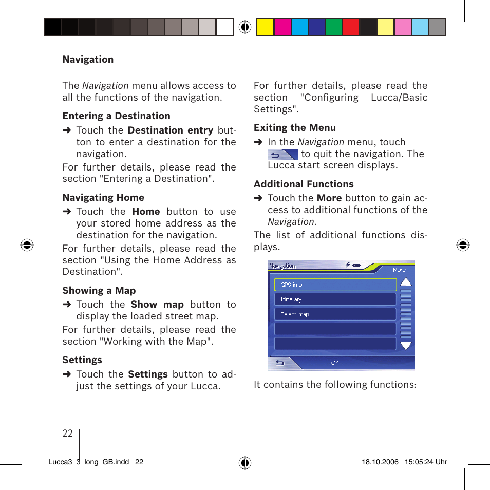 Blaupunkt TRAVELPILOT LUCCA 3.3 User Manual | Page 22 / 88
