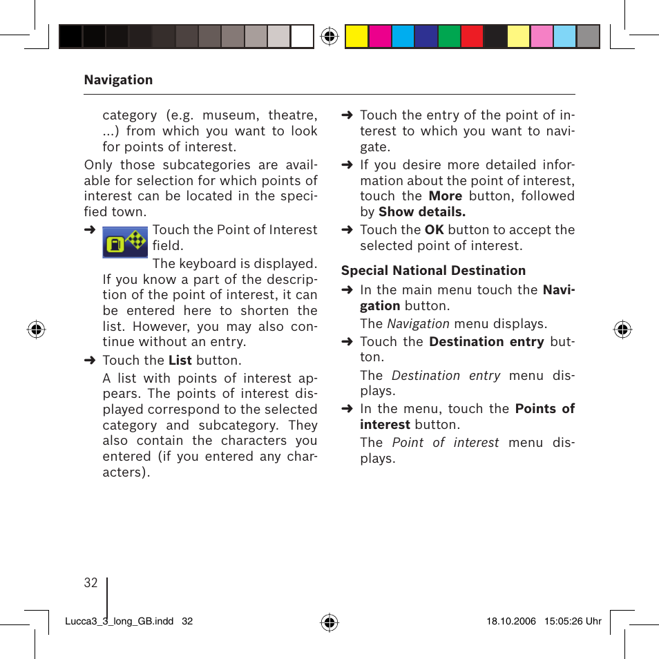 Blaupunkt TRAVELPILOT LUCCA 3.3 User Manual | Page 32 / 88