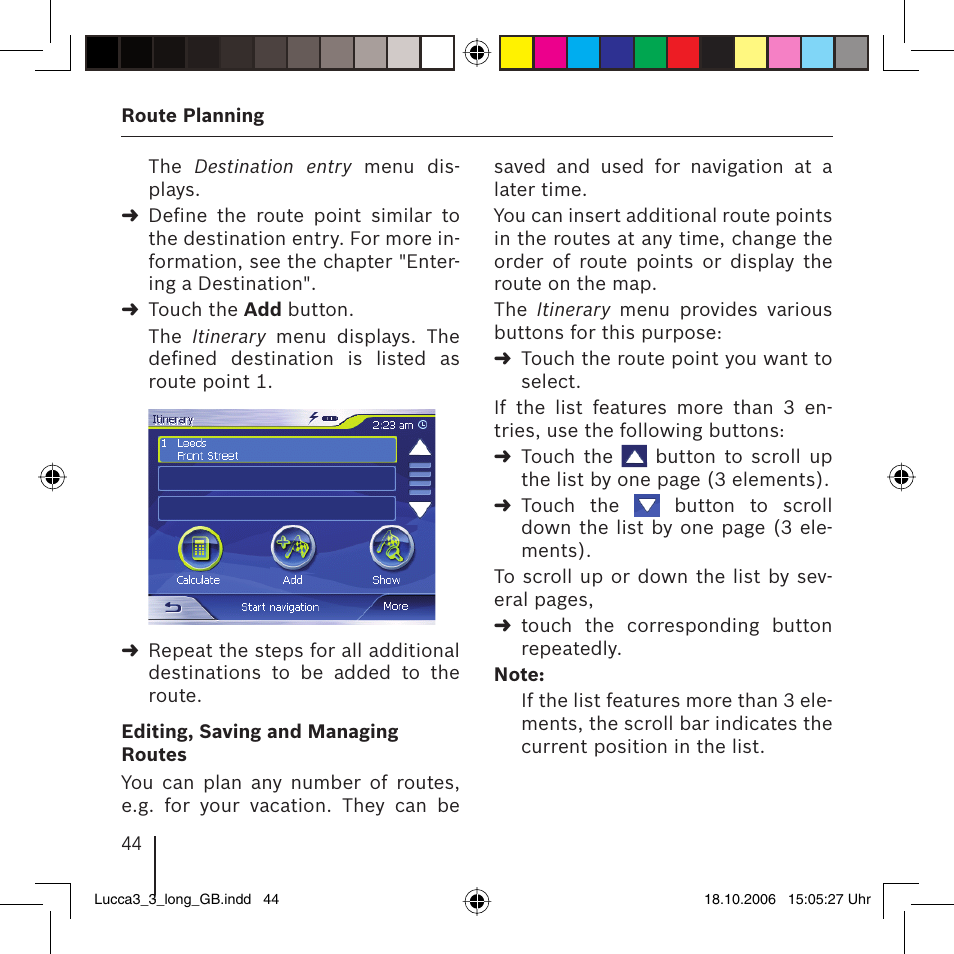 Blaupunkt TRAVELPILOT LUCCA 3.3 User Manual | Page 44 / 88