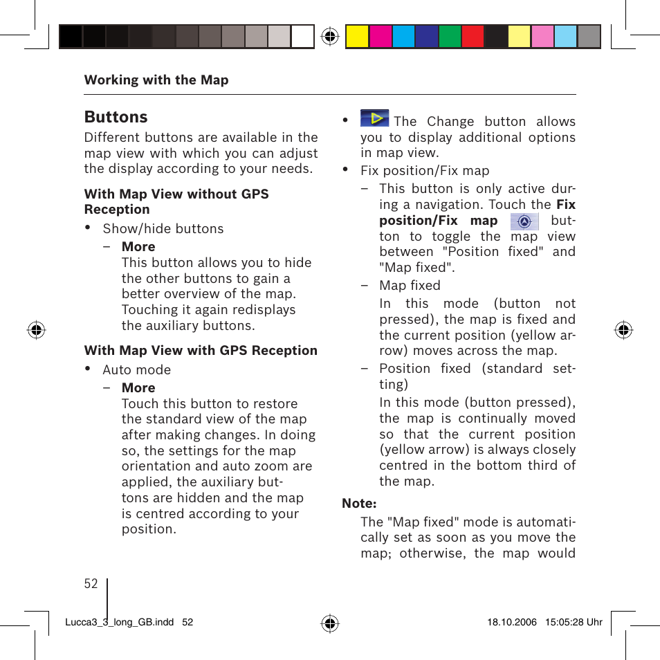 Buttons | Blaupunkt TRAVELPILOT LUCCA 3.3 User Manual | Page 52 / 88