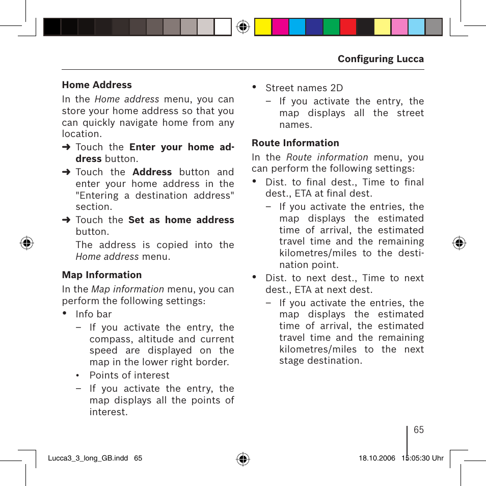 Blaupunkt TRAVELPILOT LUCCA 3.3 User Manual | Page 65 / 88
