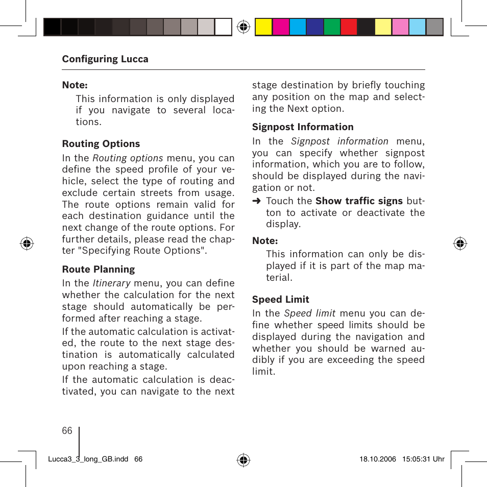 Blaupunkt TRAVELPILOT LUCCA 3.3 User Manual | Page 66 / 88