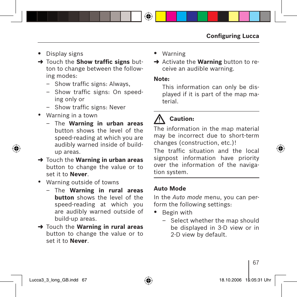 Blaupunkt TRAVELPILOT LUCCA 3.3 User Manual | Page 67 / 88