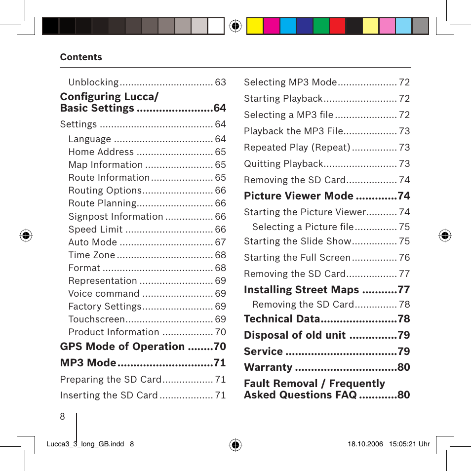 Blaupunkt TRAVELPILOT LUCCA 3.3 User Manual | Page 8 / 88