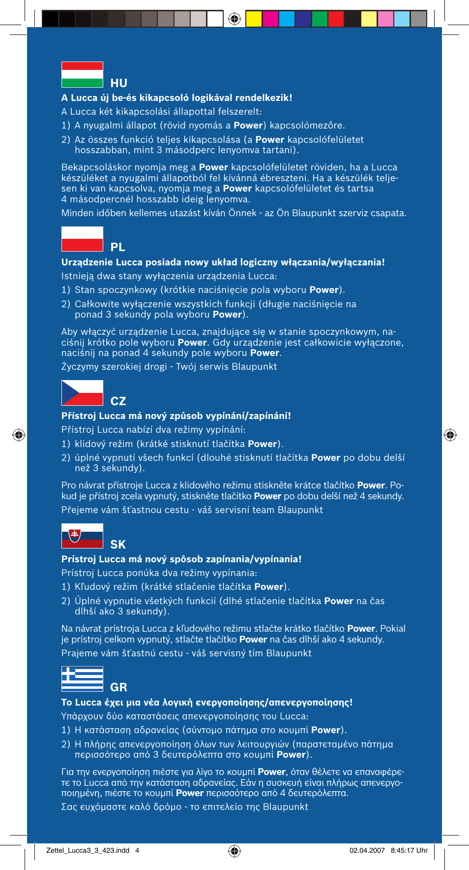 Blaupunkt TRAVELPILOT LUCCA 3.3 User Manual | Page 86 / 88