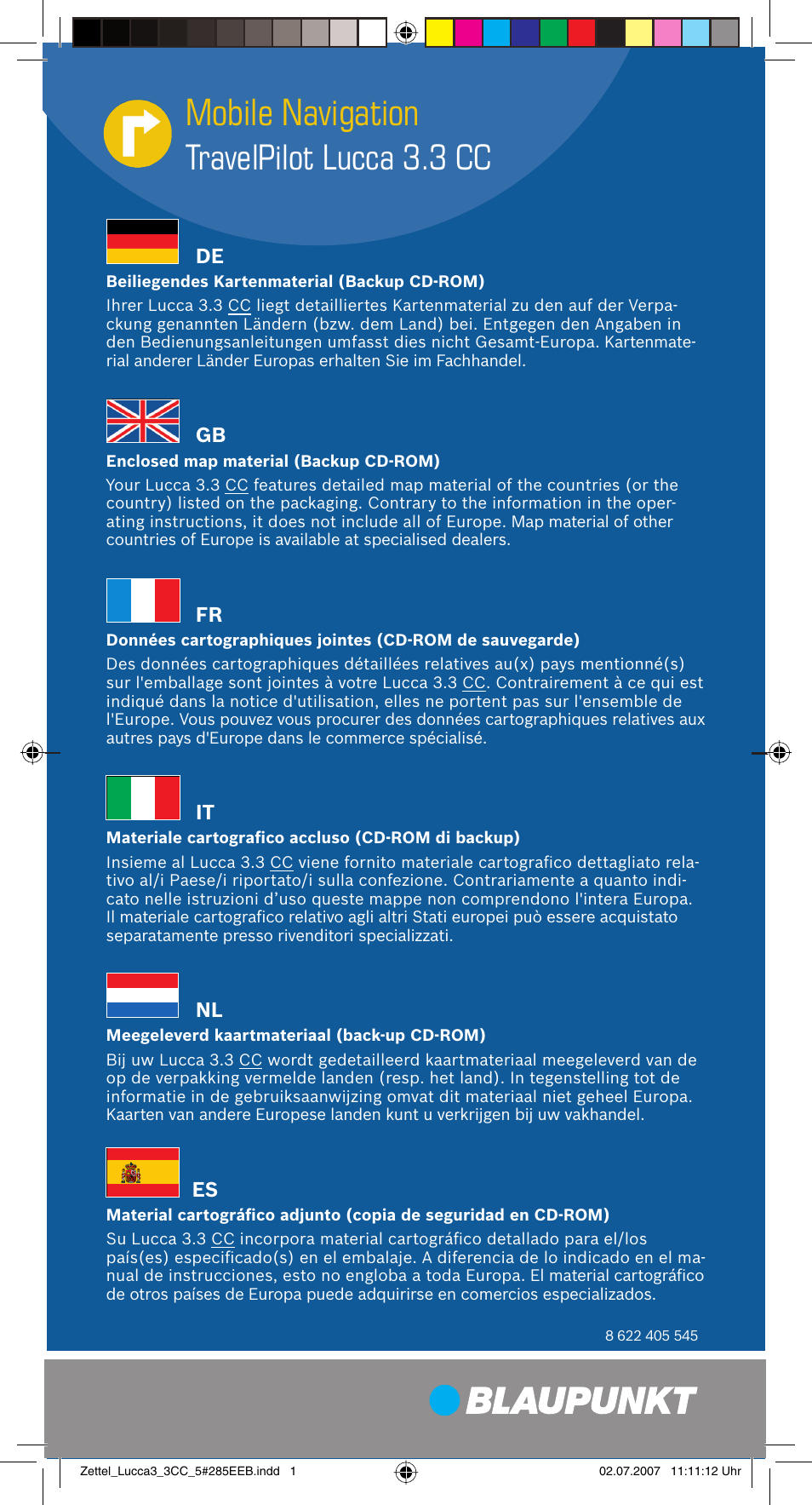 Mobile navigation, Travelpilot lucca 3.3 cc | Blaupunkt TRAVELPILOT LUCCA 3.3 User Manual | Page 87 / 88