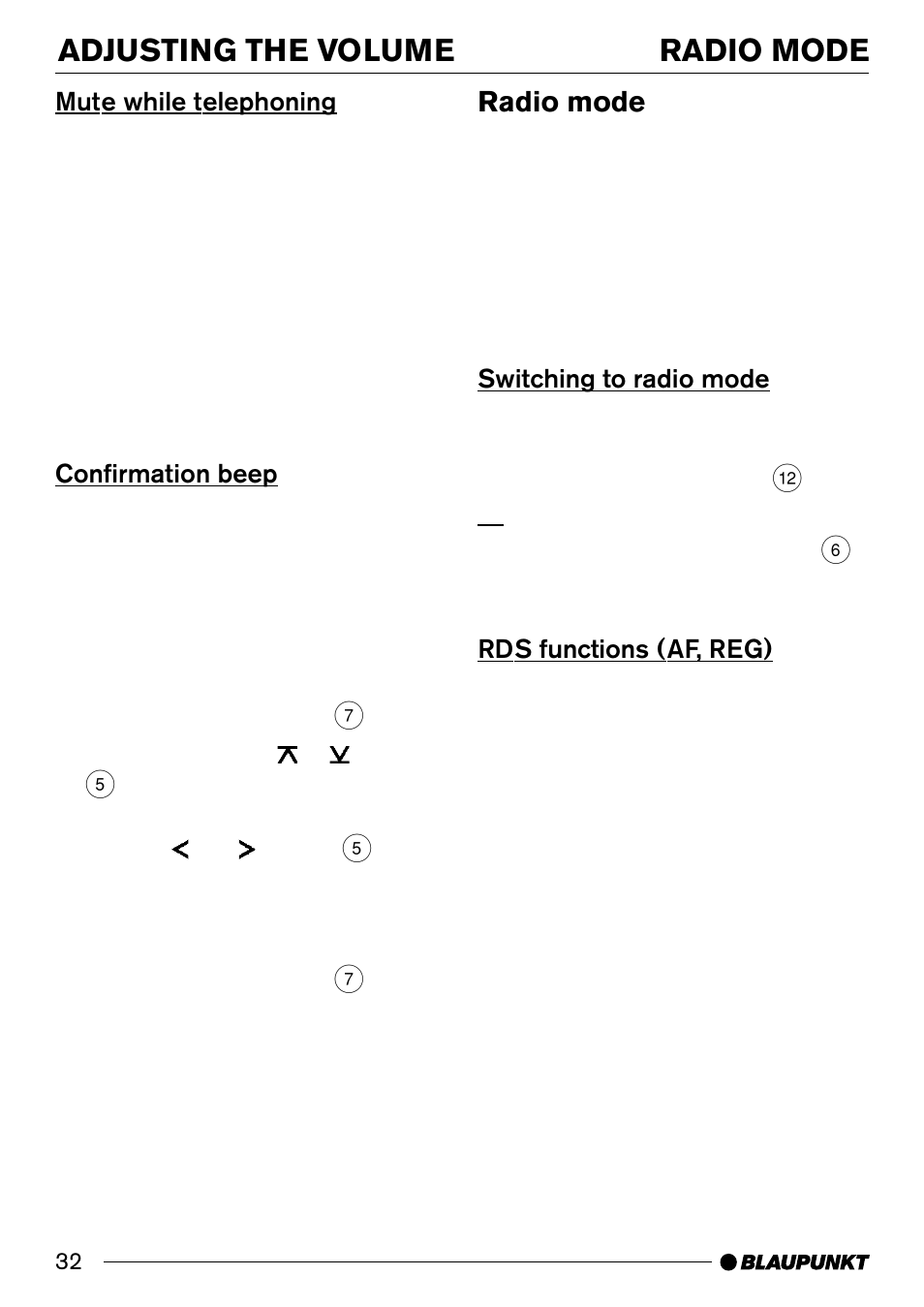 Radio mode adjusting the volume, Radio mode | Blaupunkt Alicante CD32 User Manual | Page 11 / 25