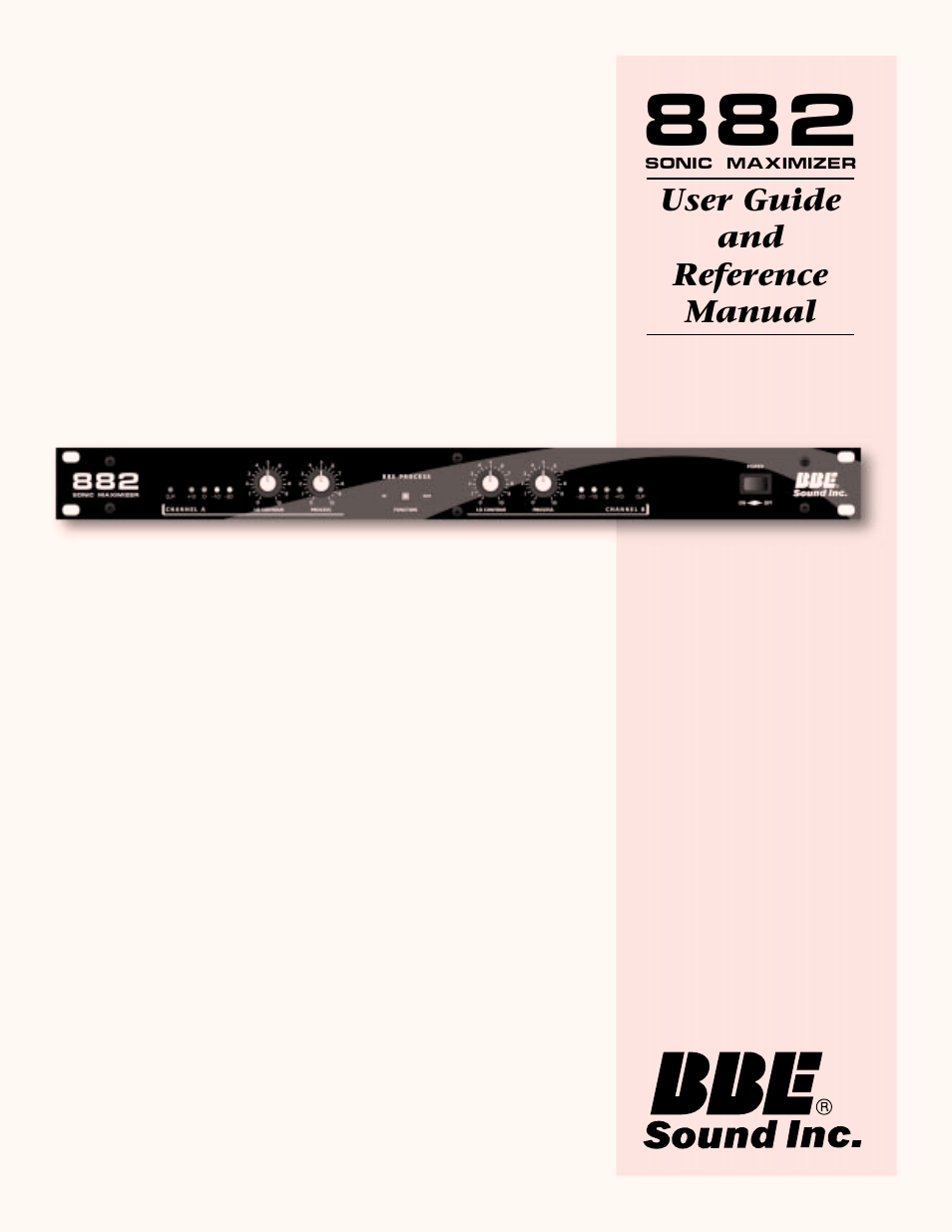 BBE Sonic Maximizer BBE 882 User Manual | 20 pages