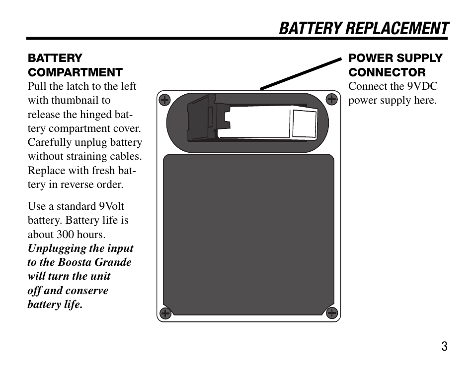 Battery replacement | BBE Boosta Grande User Manual | Page 7 / 12