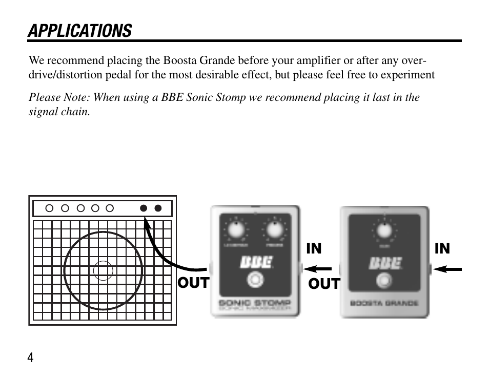 Applications | BBE Boosta Grande User Manual | Page 8 / 12