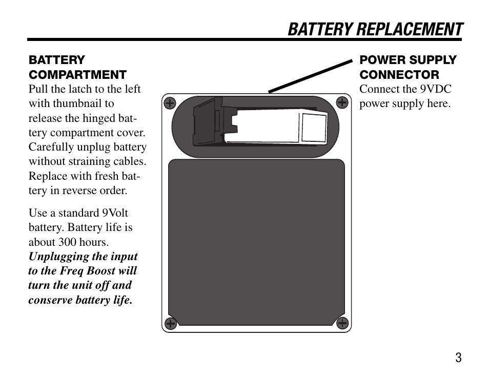 Battery replacement | BBE Freq Boost User Manual | Page 7 / 12