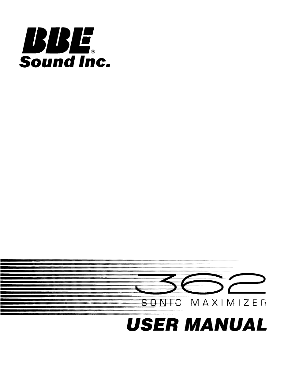 BBE 362 User Manual | 16 pages