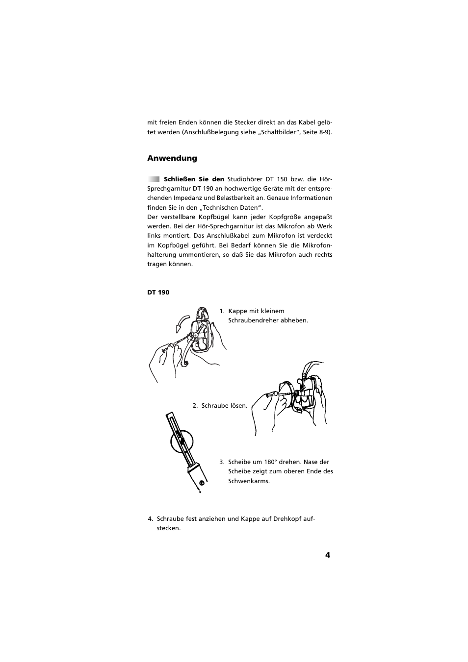 Anwendung | Beyerdynamic DT 190 User Manual | Page 4 / 21