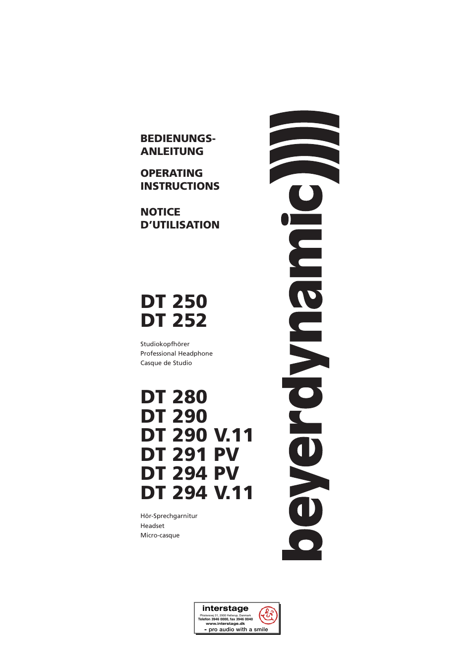 Beyerdynamic DT 290 User Manual | 48 pages