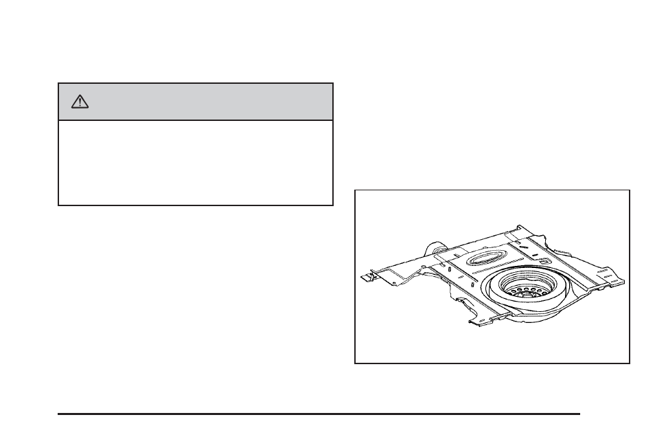 Storing a flat or spare tire and, Tools (super only) -87, Caution | Buick 2009 Enclave User Manual | Page 357 / 428