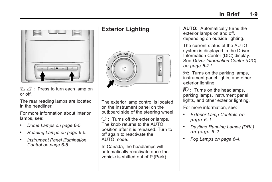 Exterior lighting, Exterior lighting -9 | Buick 2011 Regal User Manual | Page 13 / 360