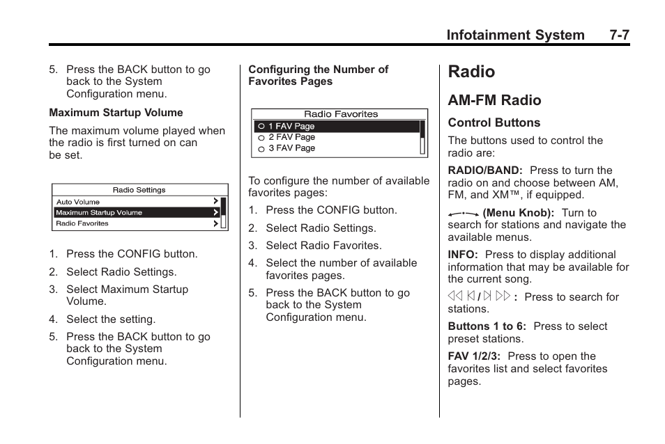 Radio, Am-fm radio, Am-fm radio -7 | Extended attention, Infotainment system 7-7 | Buick 2011 Regal User Manual | Page 149 / 360