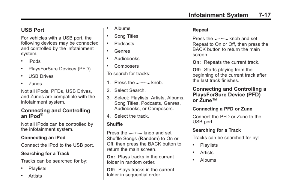 Infotainment system 7-17 | Buick 2011 Regal User Manual | Page 159 / 360