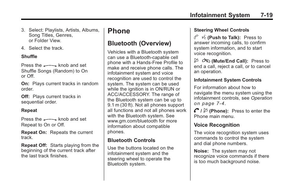 Phone, Bluetooth (overview), Phone -19 | Bluetooth (overview) -19, Operation | Buick 2011 Regal User Manual | Page 161 / 360