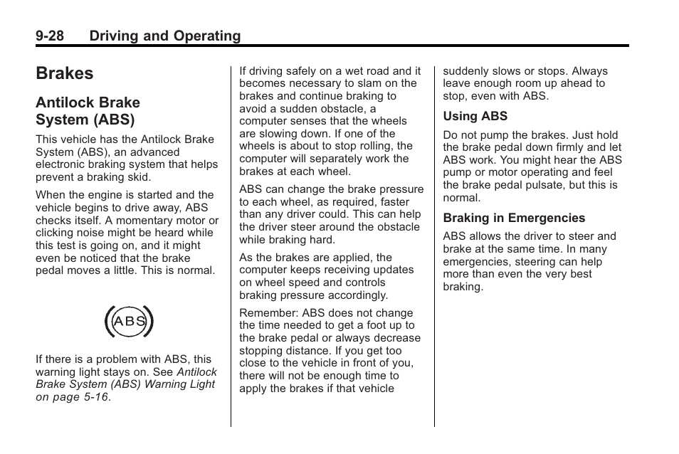 Brakes, Antilock brake system (abs), Brakes -28 | Antilock brake, System (abs) -28, Filling | Buick 2011 Regal User Manual | Page 216 / 360