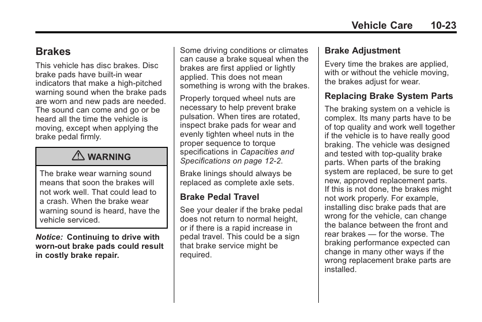 Brakes, Brakes -23 | Buick 2011 Regal User Manual | Page 259 / 360